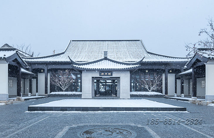 西安攬月府-仿古建築改造鋁窗花工程