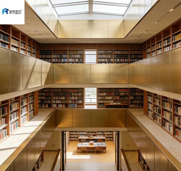 圖書館-香檳金色陽極氧化鋁板