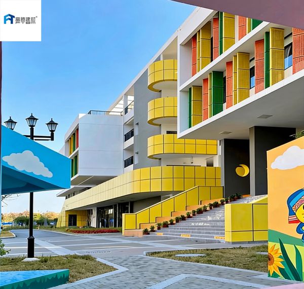 學校外牆裝飾-彩色衝孔鋁單板